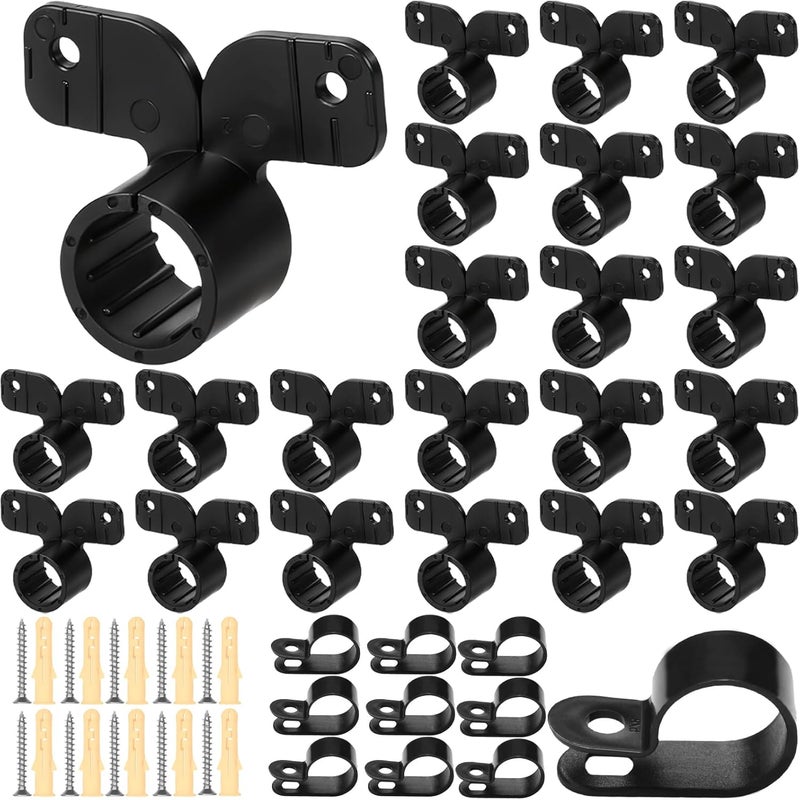 MSLANE Total 190PCS Pex Support Pipe Supports Sets,Pex Hanger 50 Pack 1/2 Inch,R-Type Nylon Clamps 20 Pack with 120 pcs Screws for Pex, Copper, CPVC,Butterfly Style - Image 1